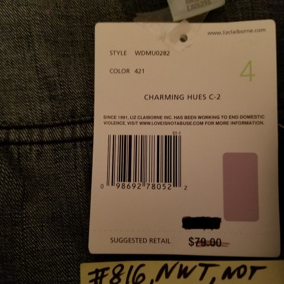 SYMMER DRESS NWT Stylish, Upscale Liz Claiborne Blue Denim - Picture 15 of 16